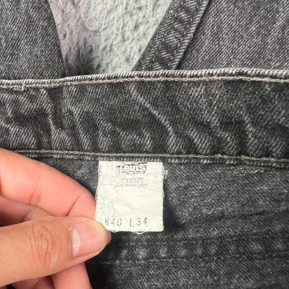 Vintage Levis 518 Jeans Mens 40x34 Black Relaxed Denim Orange Tab USA Made 90s - Picture 7 of 9